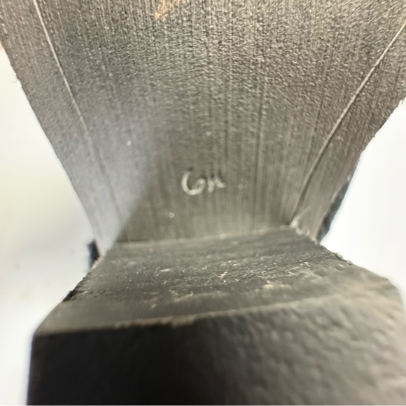 Sam Edelman womens 6.5 mid calf heeled suede, faux fur trim black boots - Picture 8 of 8